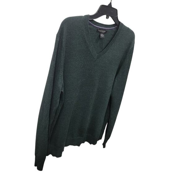 Banana Republic Men's Extra Fine Merino Wool Pullover Sweater Large Green - Picture 3 of 10